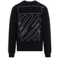 Off-White Wave Out Diag Design Black Slim Sweatshirt