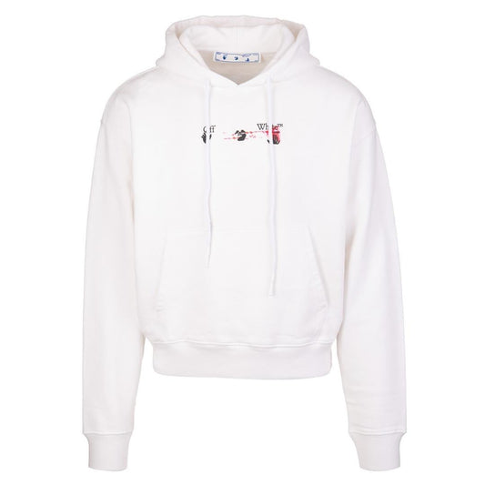 Off-White Acrylic Arrow Painted Logo White Hoodie