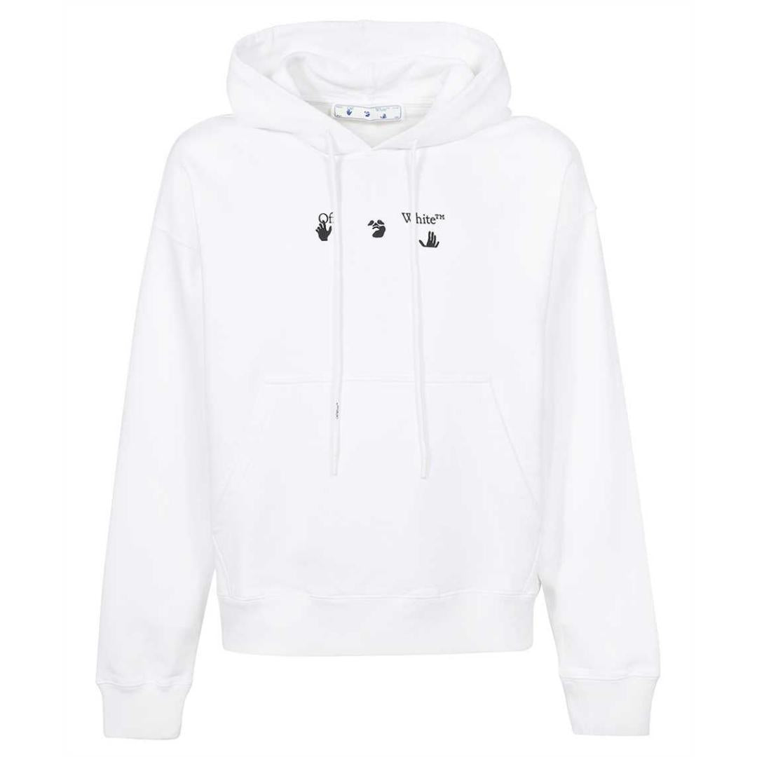 Off White Mens Hoodie Ombb085F21Fle0170110 White - Style Centre Wholesale