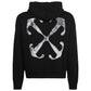 Off-White Scratch Arrow Design Skate Fit Black Hoodie