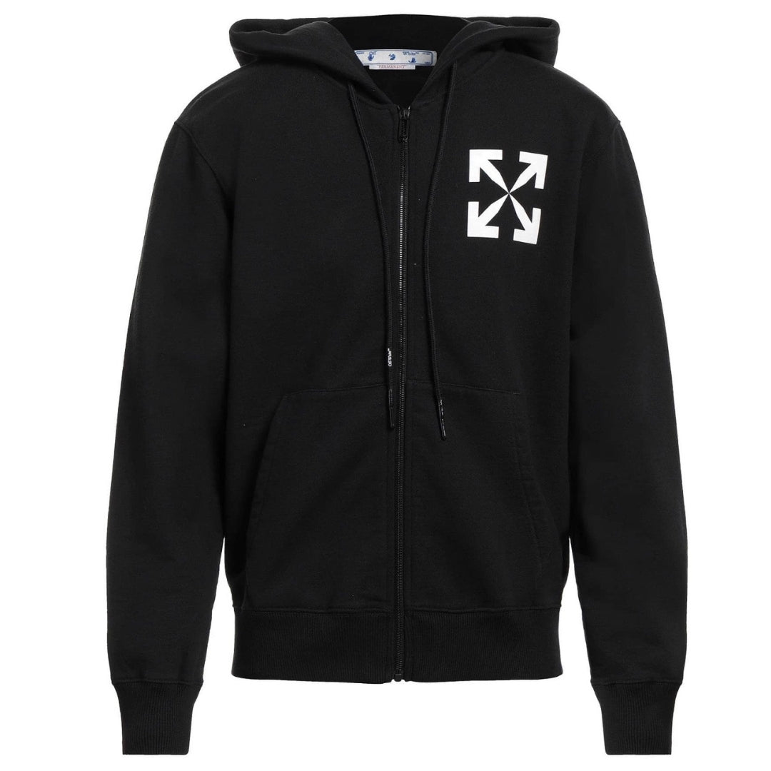 Off-White Single Arrow Slim Fit Black Zip Hoodie