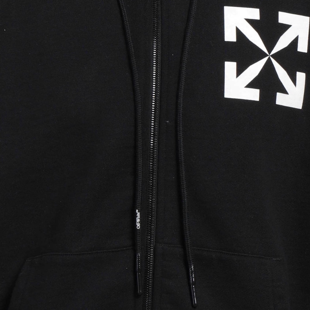 Off-White Single Arrow Slim Fit Black Zip Hoodie