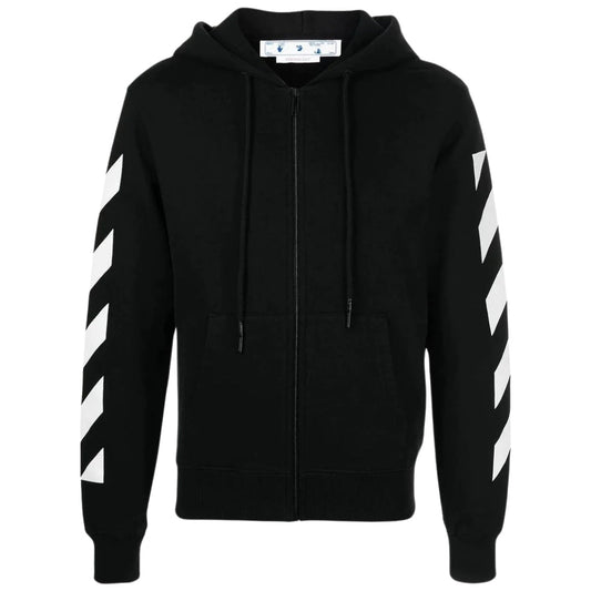 Off-White Diag Arrow Black Slim Zip-Up Hoodie