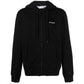 Off-White Wave Outline Diag Design Black Slim Zip-Up Hoodie