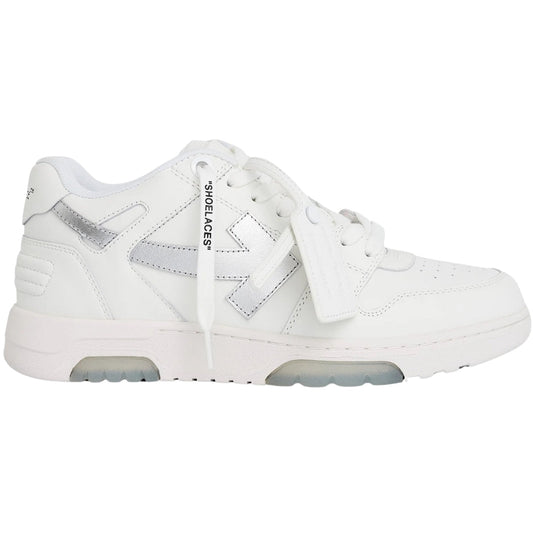 Off-White Out Of Office Silver Logo White Leather Sneakers