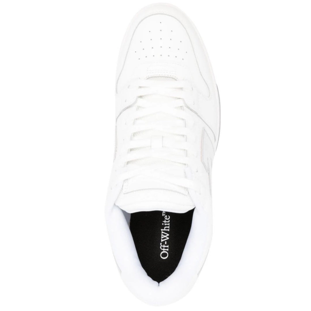 Off-White Out Of Office Silver Logo White Leather Sneakers