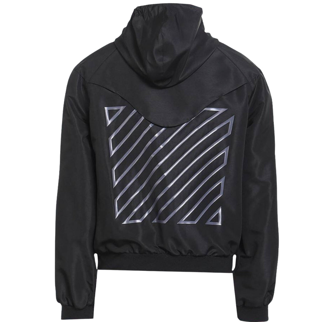 Off-White Taped Sleeve Black Windbreaker Jacket