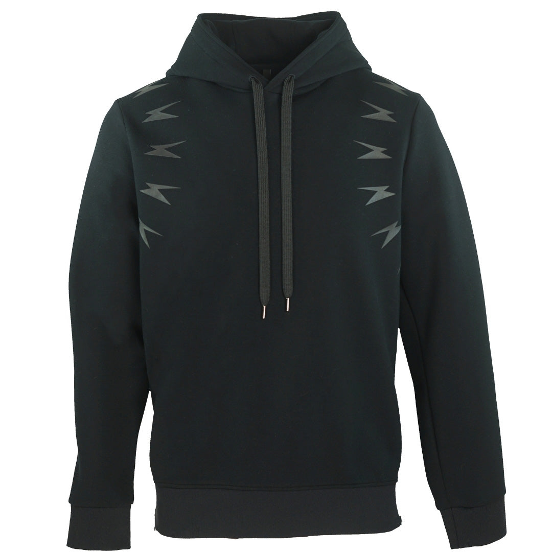 Neil Barrett Thunderbolt Shoulder Black Zip Hoodie