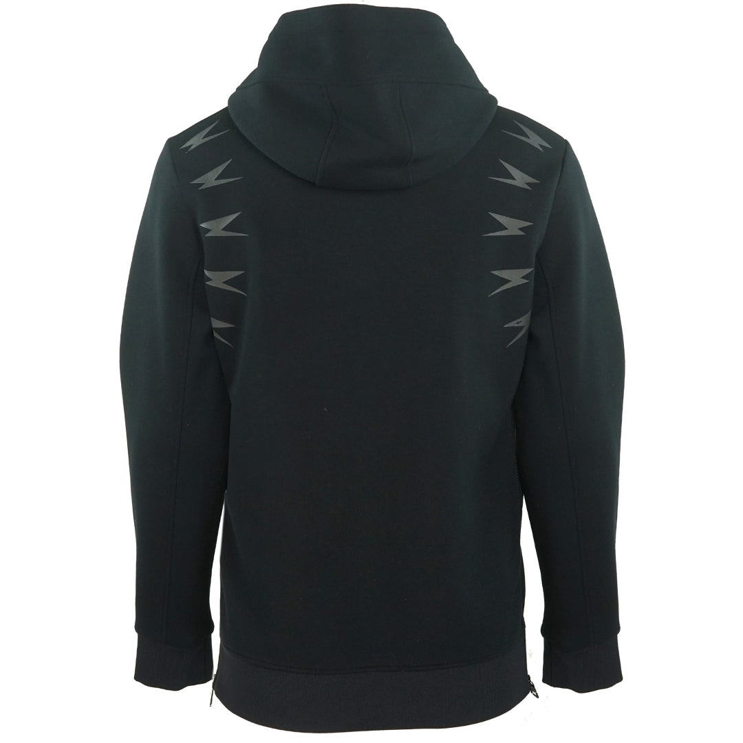 Neil Barrett Thunderbolt Shoulder Black Zip Hoodie