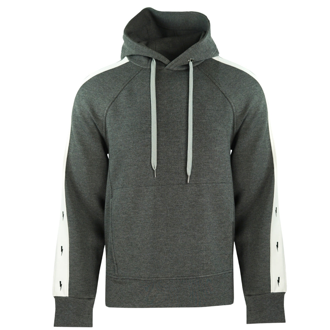 Neil Barrett Thunderbolt Sleeve Grey Hoodie - Nova Clothing