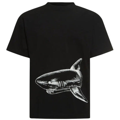 Palm Angels Broken Shark Design Black T Shirt