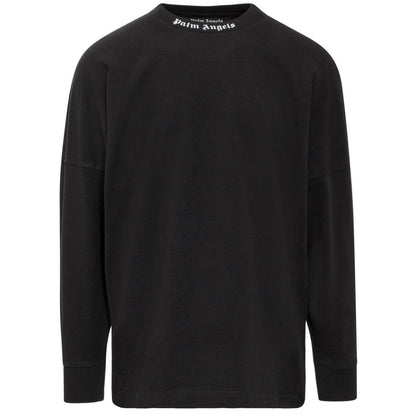 Palm Angels Classic Logo Long Sleeve Black T Shirt - Style Centre Wholesale