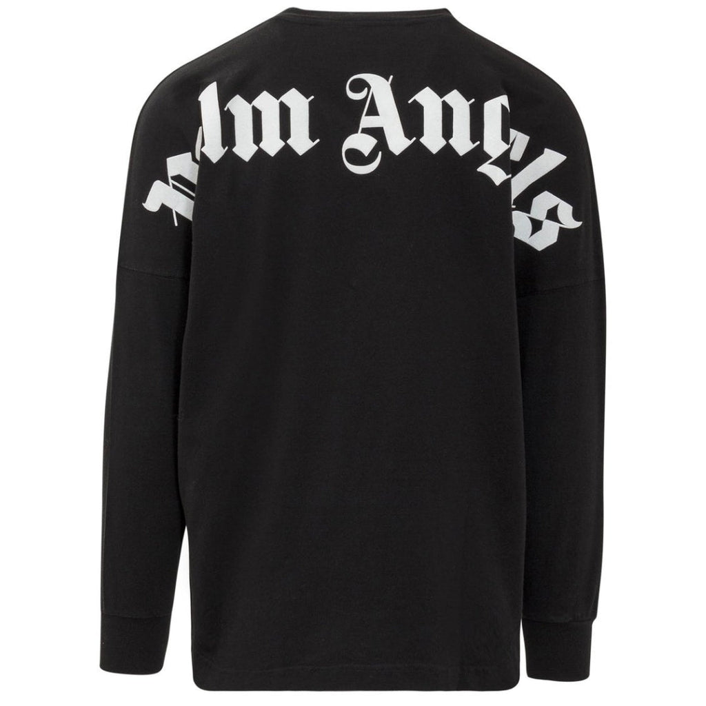 Palm Angels Classic Logo Long Sleeve Black T Shirt - Style Centre Wholesale