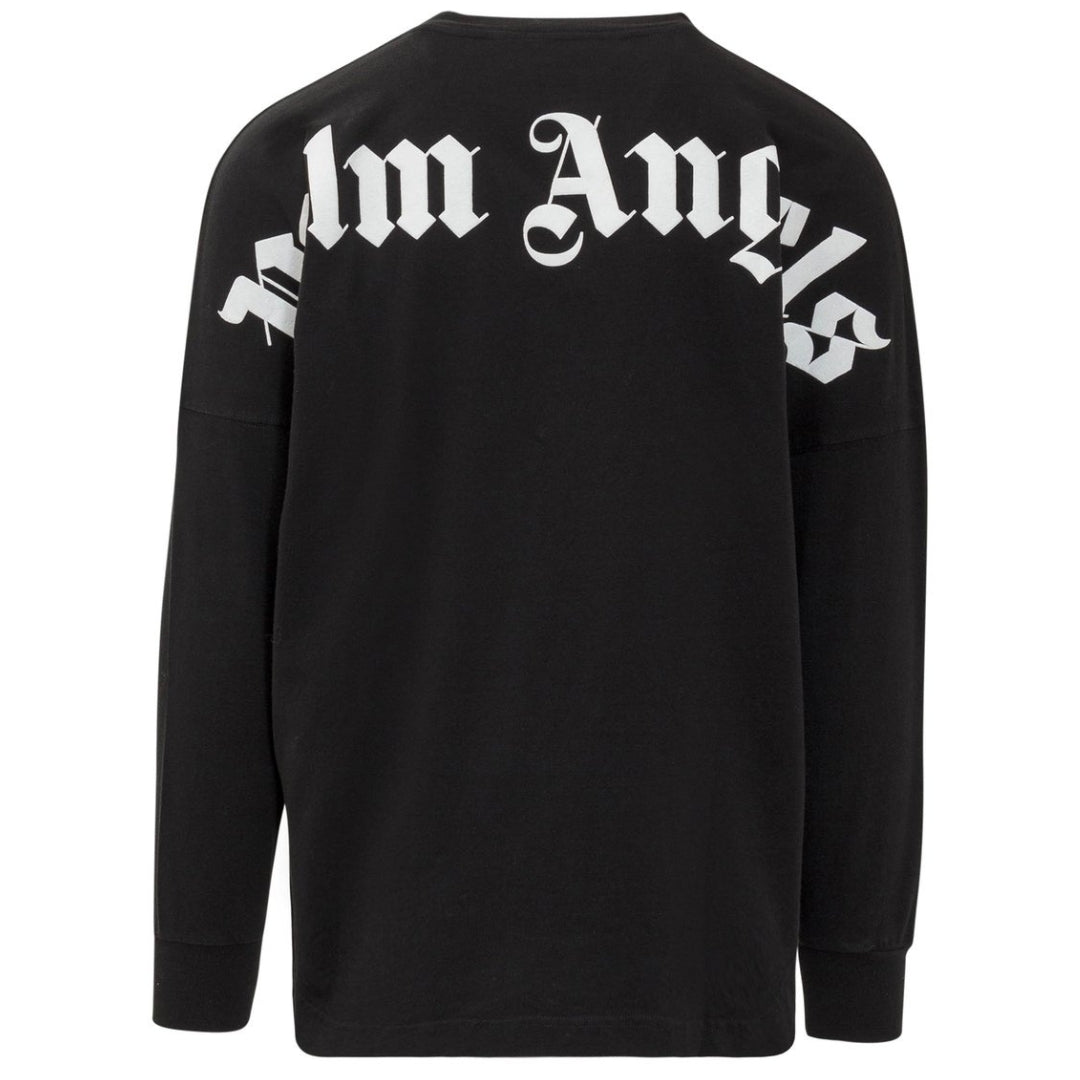 Palm Angels Classic Logo Long Sleeve Black T Shirt - Style Centre Wholesale