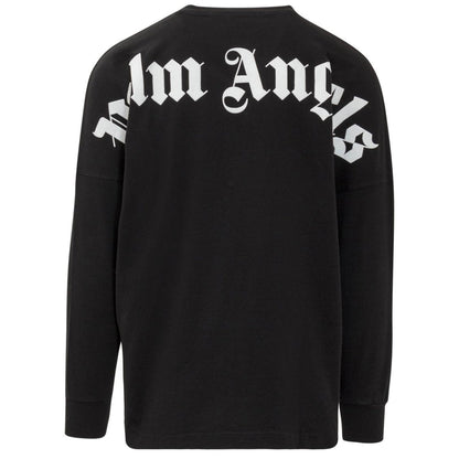 Palm Angels Classic Logo Long Sleeve Black T Shirt - Style Centre Wholesale