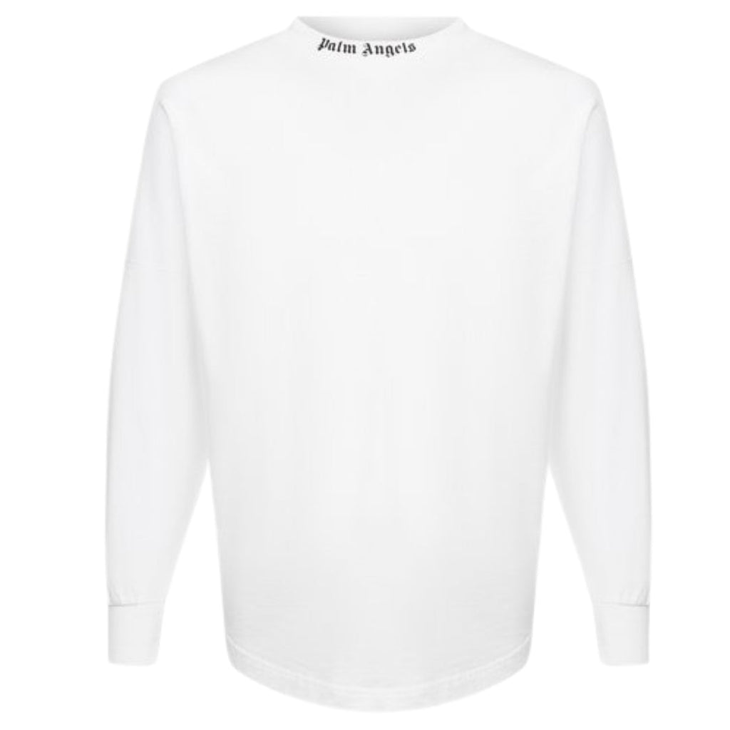Palm Angels Double Classic Logo Long Sleeve White T Shirt