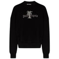 Palm Angels Logo Crew Black Sweater PMBA0262S22FLE0091001