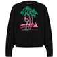 Palm Angels Ski Club Logo Crew Neck Black Sweater