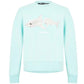 Palm Angels Kill The Shark Logo Light Blue Sweater