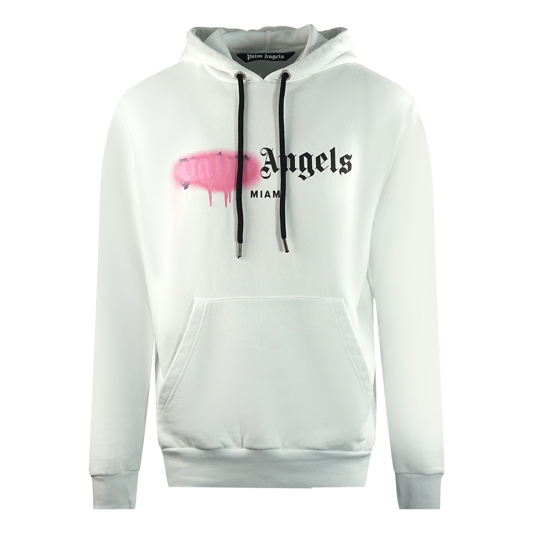 Palm Angels Miami Spray White Hoodie