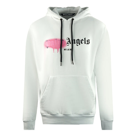 Palm Angels Miami Spray White Hoodie