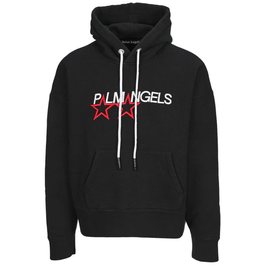 Palm Angels Embroidered Stars Logo Black Hoodie