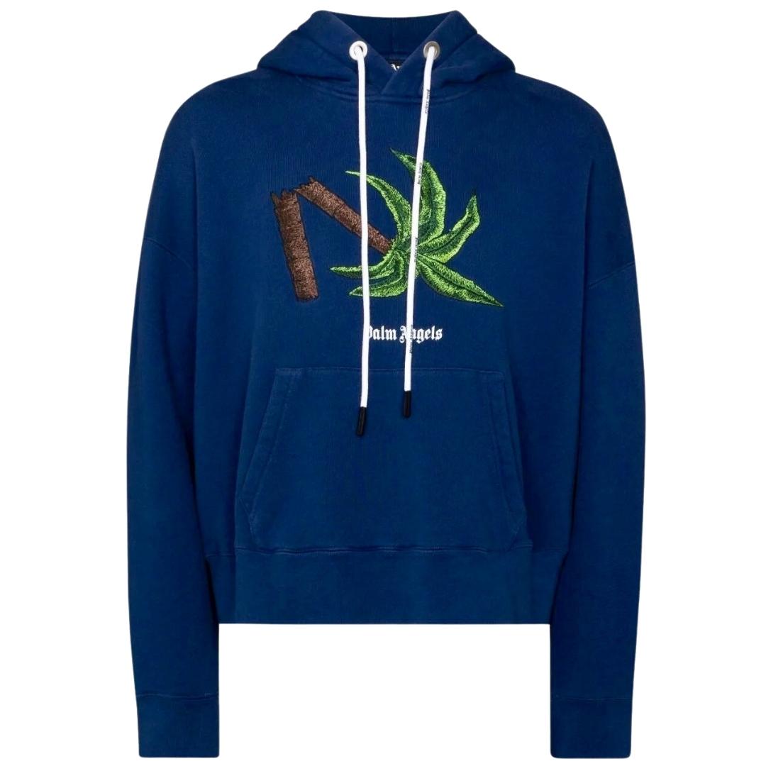 Palm Angels Broken Palm Tree Blue Hoodie