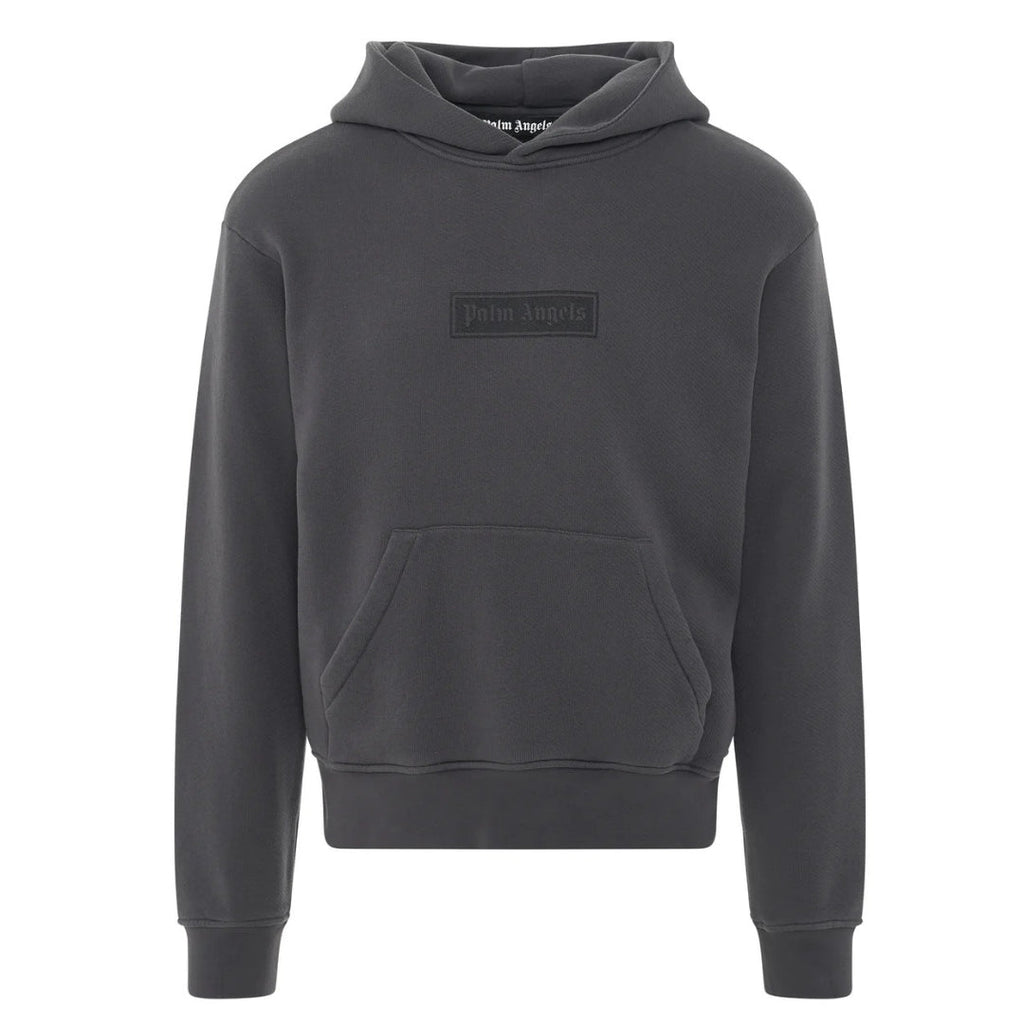 Palm Angels Garment Dyed Box Logo Grey Hoodie