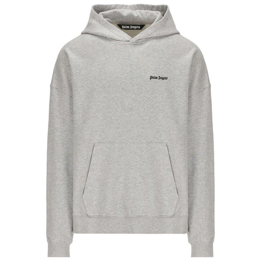 Palm Angels Embroidered Logo Grey Hoodie