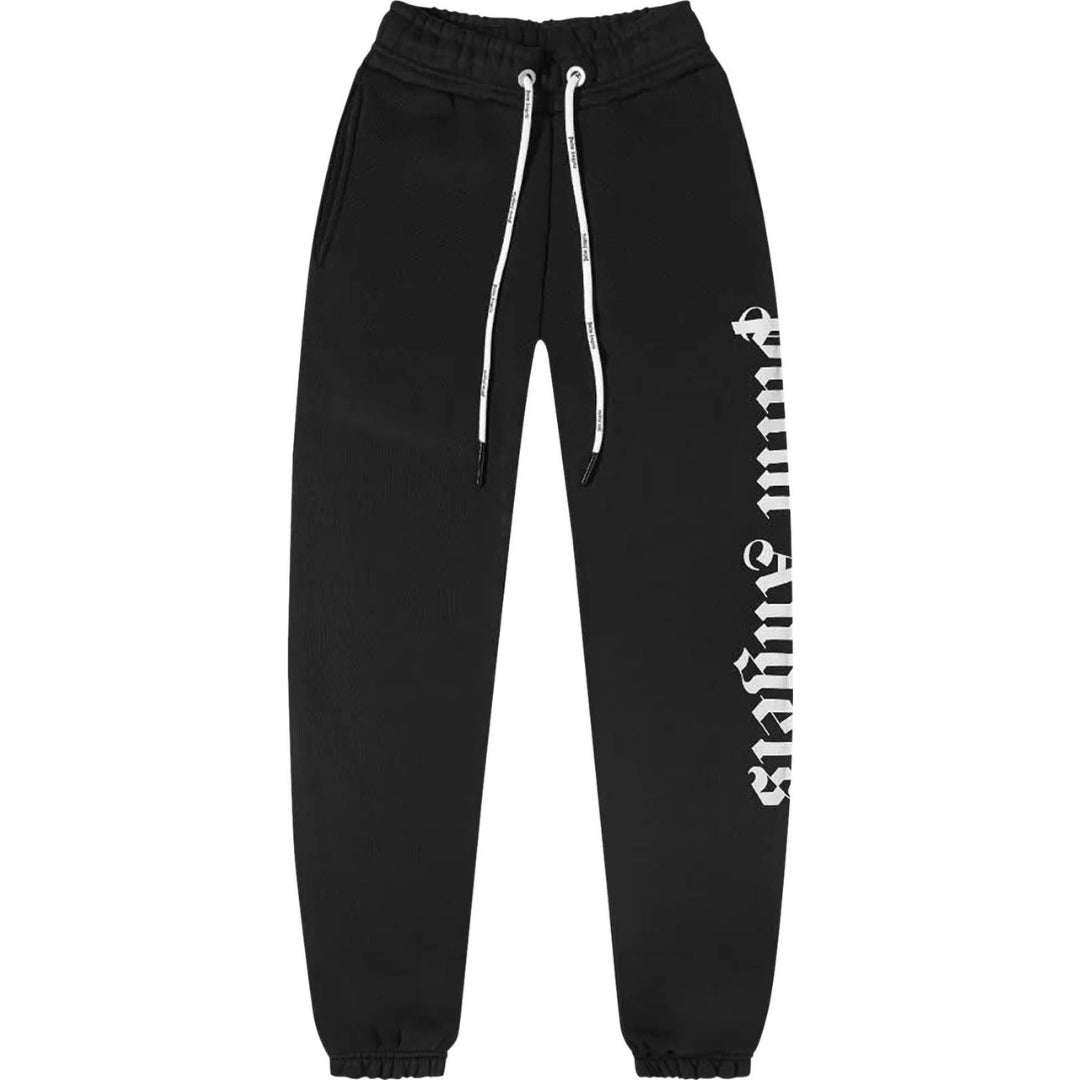 Palm Angels Branded Logo Black Sweatpants - Style Centre Wholesale