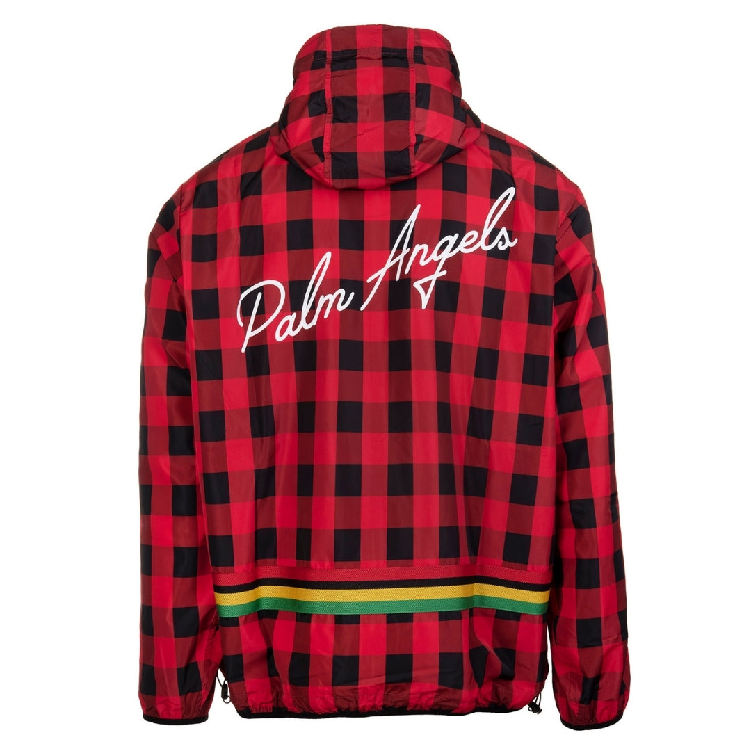 Palm Angels Buffalo Check Windbreaker Red Jacket - Nova Clothing