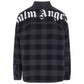 Palm Angels Curved Logo Checked Black Shirt