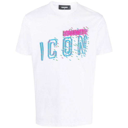 Dsquared2 Icons Pixel Logo Cool Fit White T-Shirt
