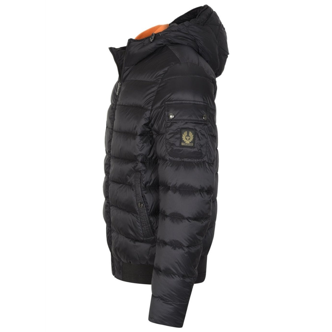 Belstaff Stadia Signal Orange Detail Black Down Filled Jacket