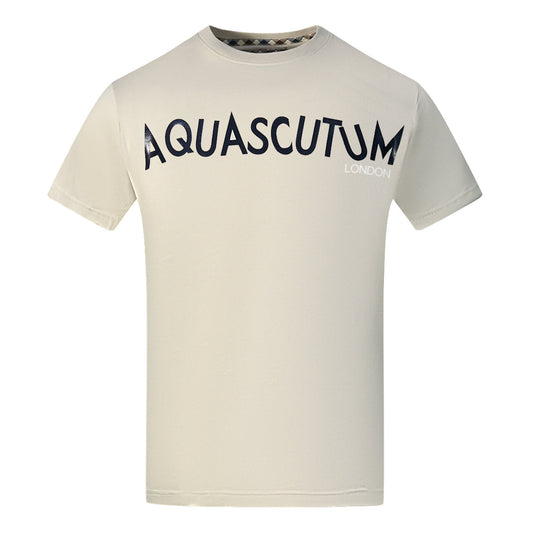 Aquascutum Distorted Logo Beige T-Shirt
