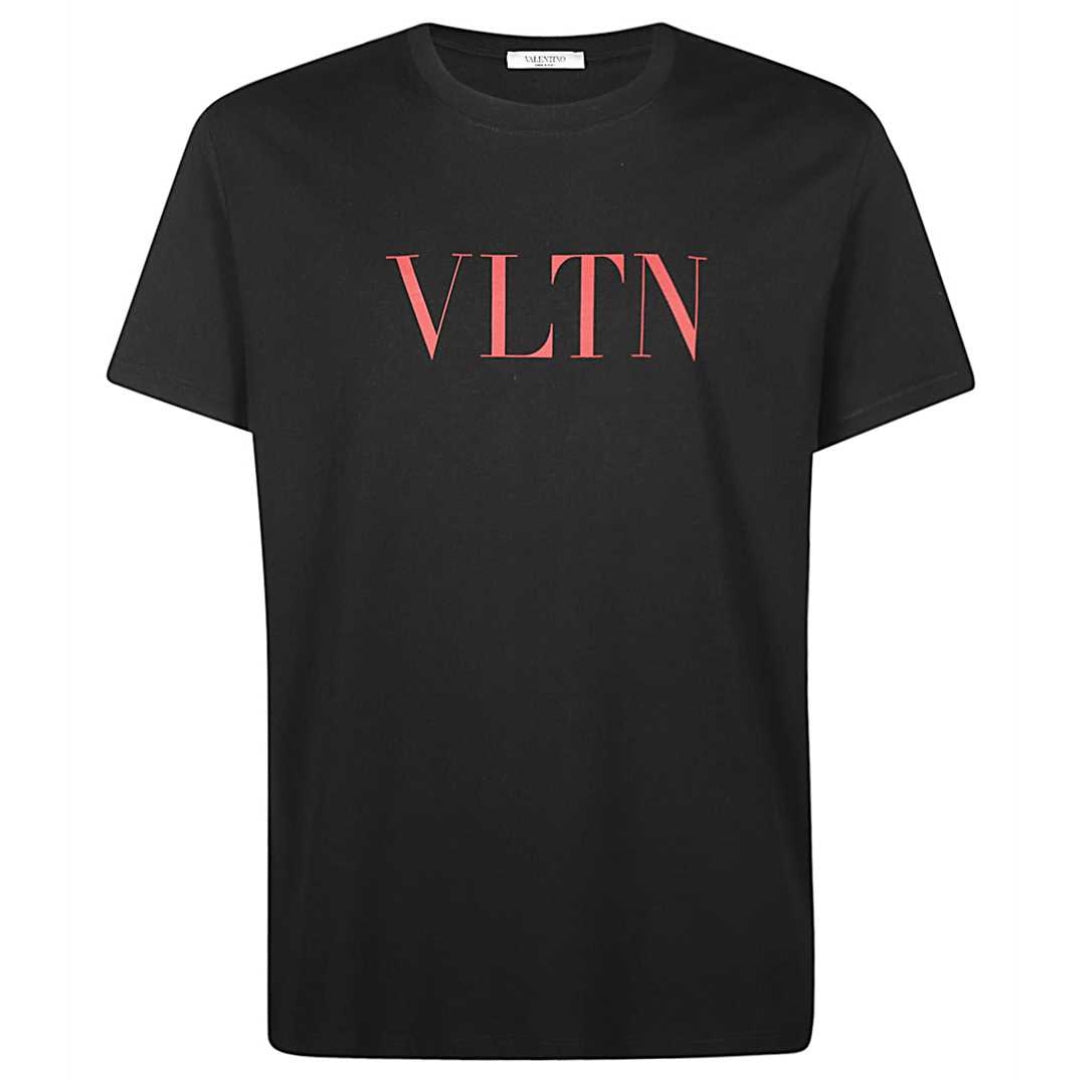 Valentino Red VLTN Print Logo Black T-Shirt