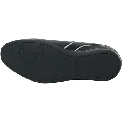Versace Collection Logo Low Cut Black Sneakers - Nova Clothing