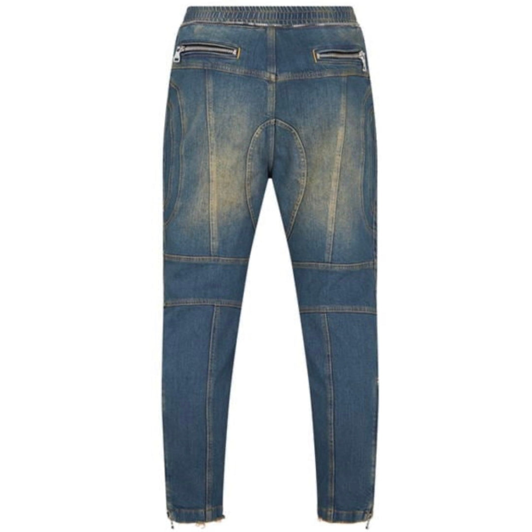 Balmain Knee Pad Blue Jeans