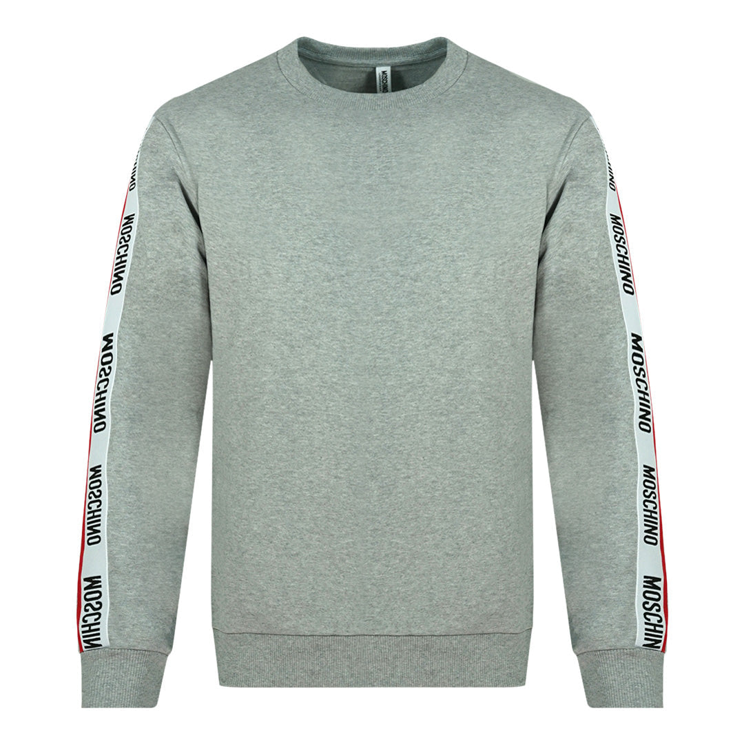 Moschino Taped Shoulder Logo Grey Sweatshirt