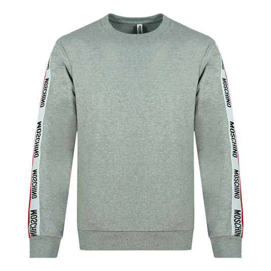 Moschino Taped Shoulder Logo Grey Sweatshirt