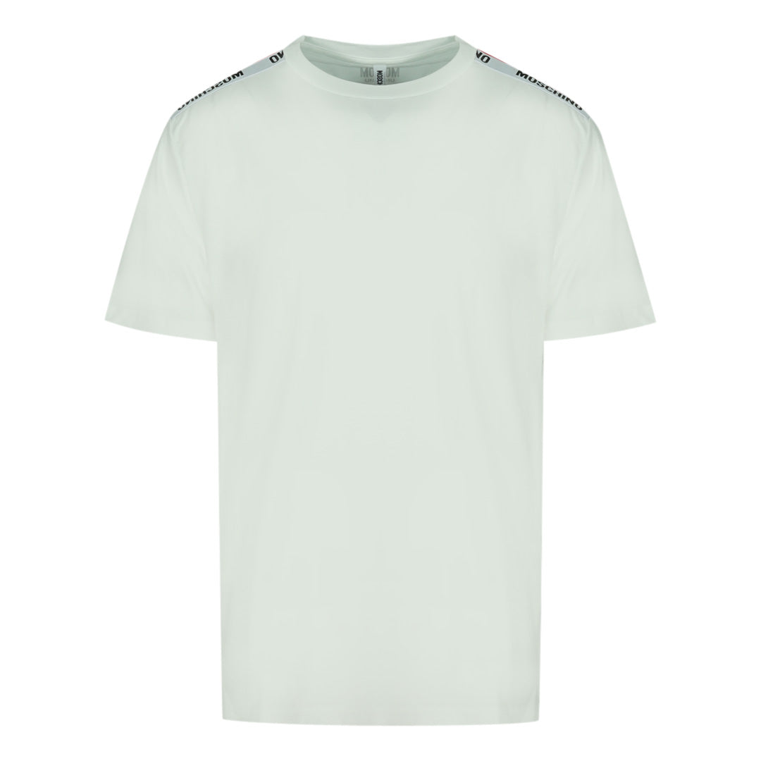 Moschino Taped Shoulder Logo White T-Shirt