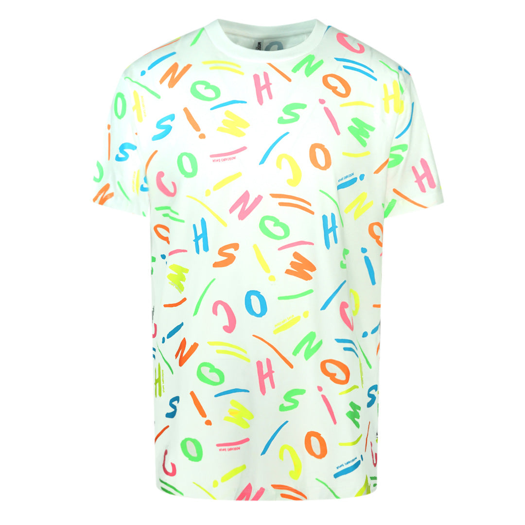 Moschino Multicolour Logo White T-Shirt