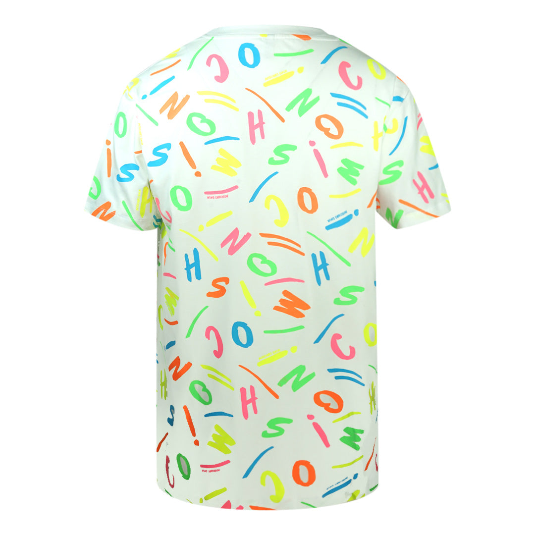 Moschino Multicolour Logo White T-Shirt