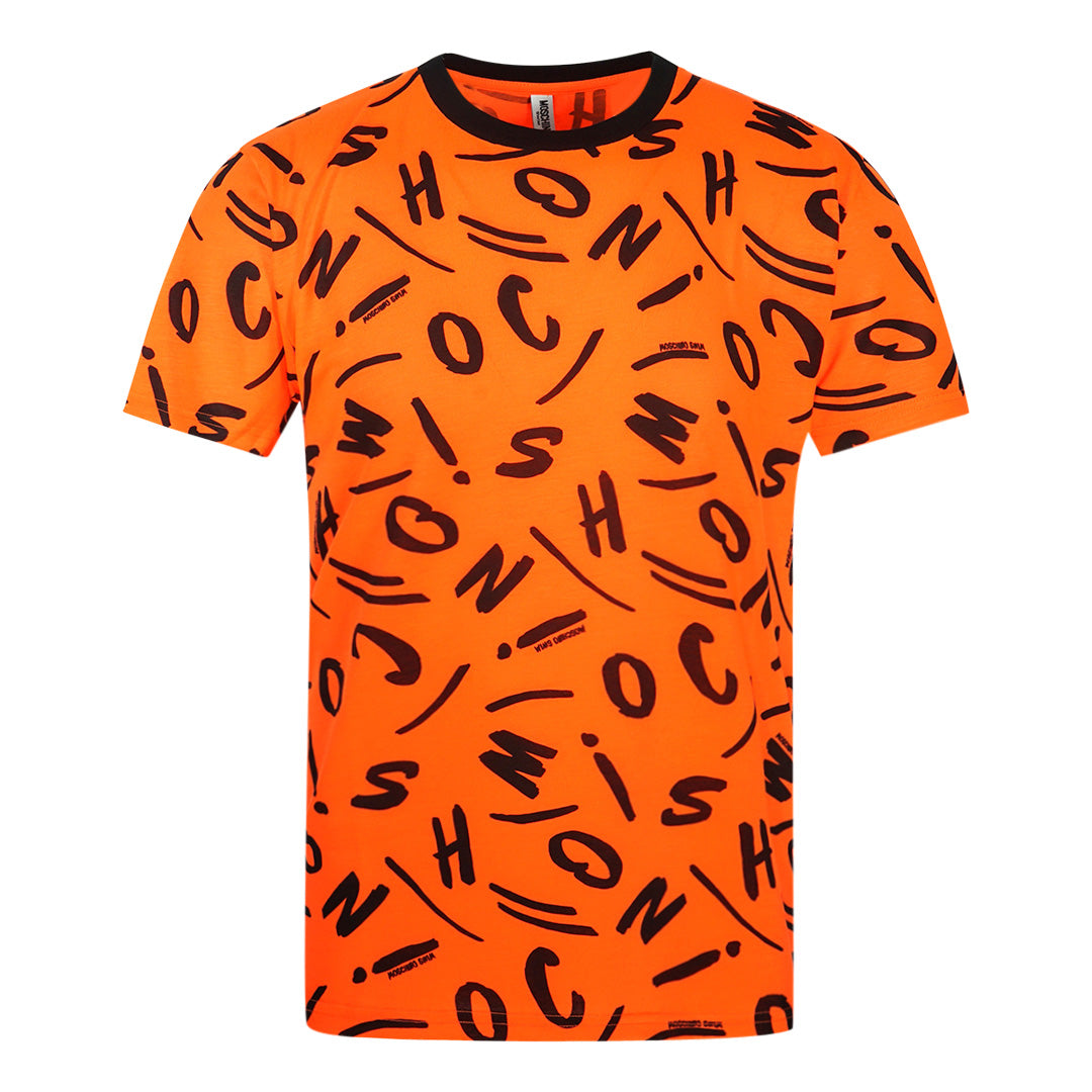 Moschino Black Letter Logo Orange T-Shirt