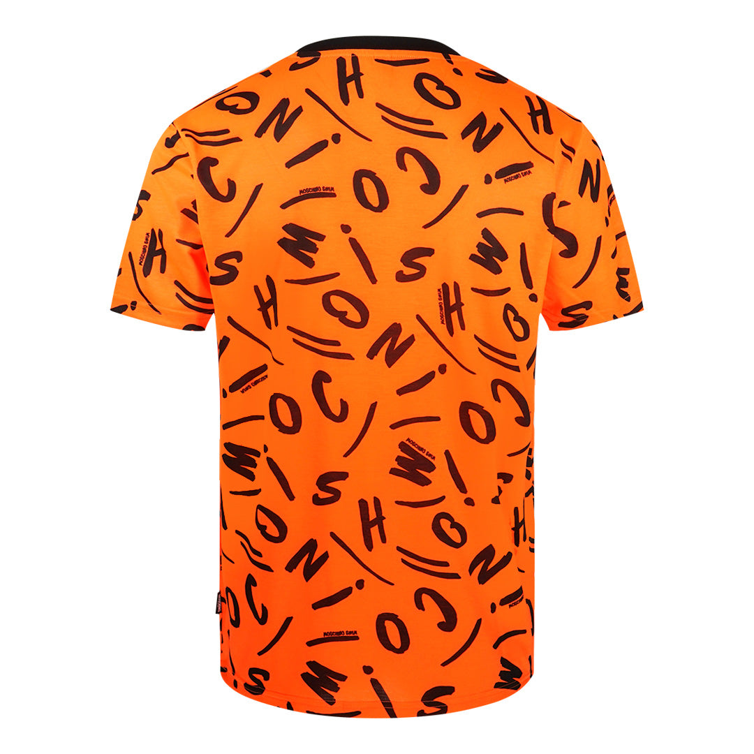 Moschino Black Letter Logo Orange T-Shirt