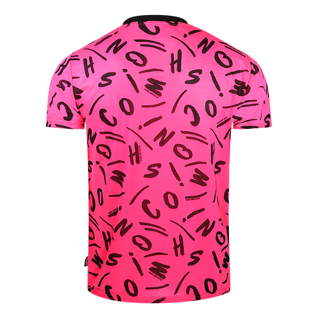 Moschino Black Letter Logo Pink T-Shirt