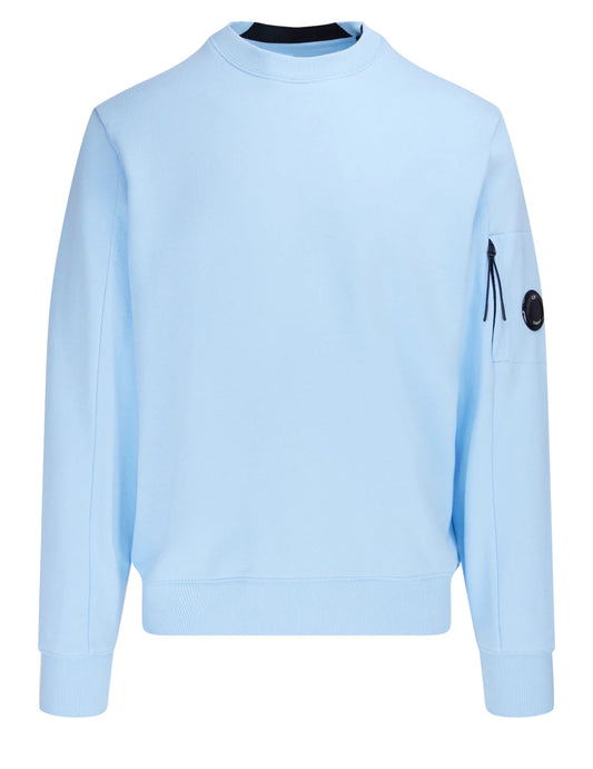 C.P. Company Diagonal Raised Fleece Crew Neck Sweatshirt in Sky Blue