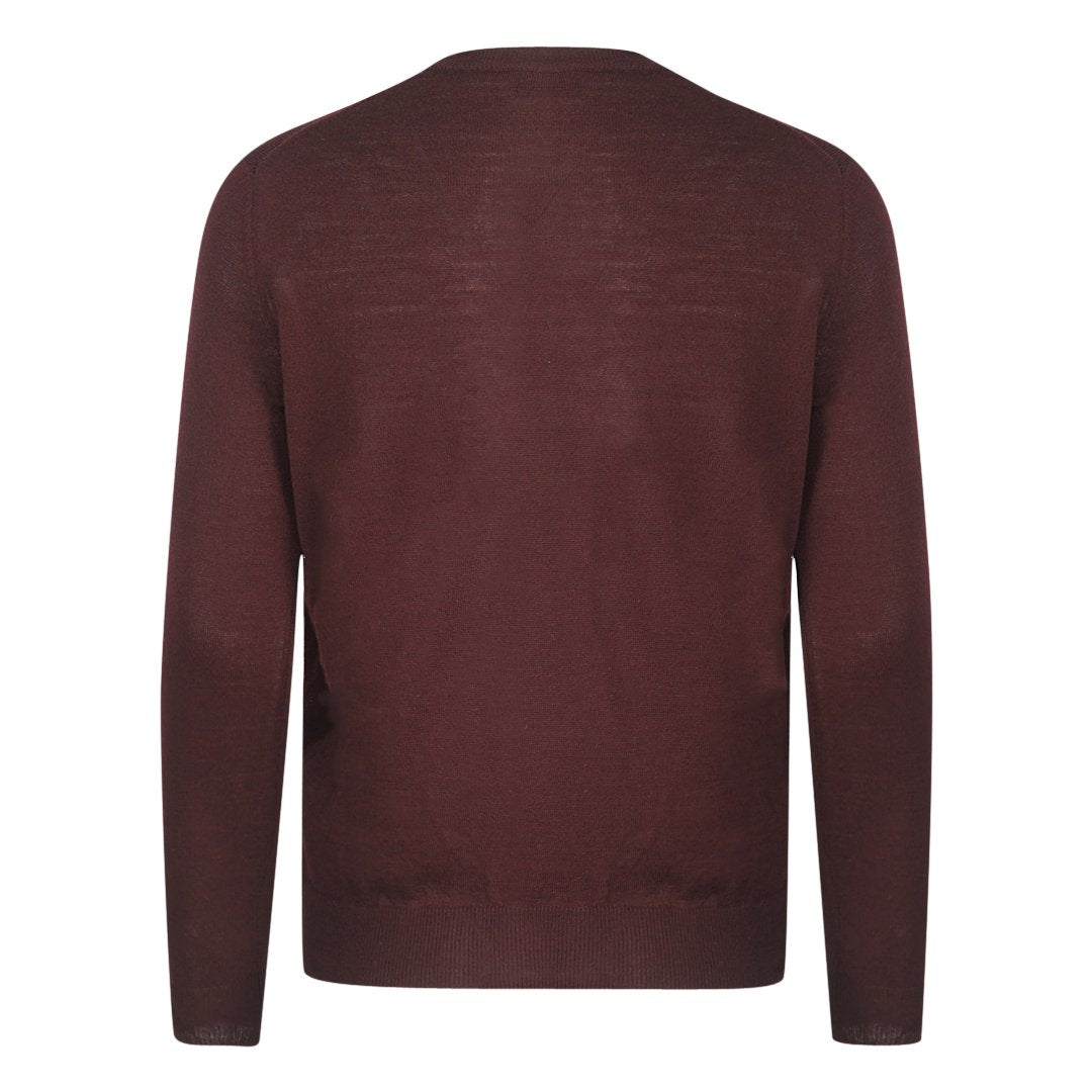 Aquascutum Check A Logo Burgundy Jumper