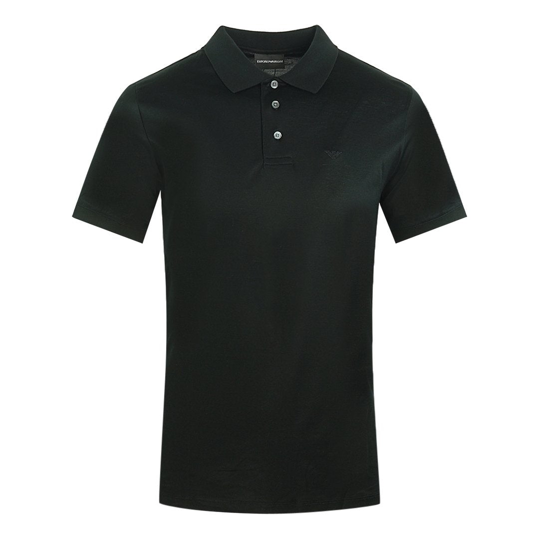 Emporio Armani Black Logo Black Polo Shirt
