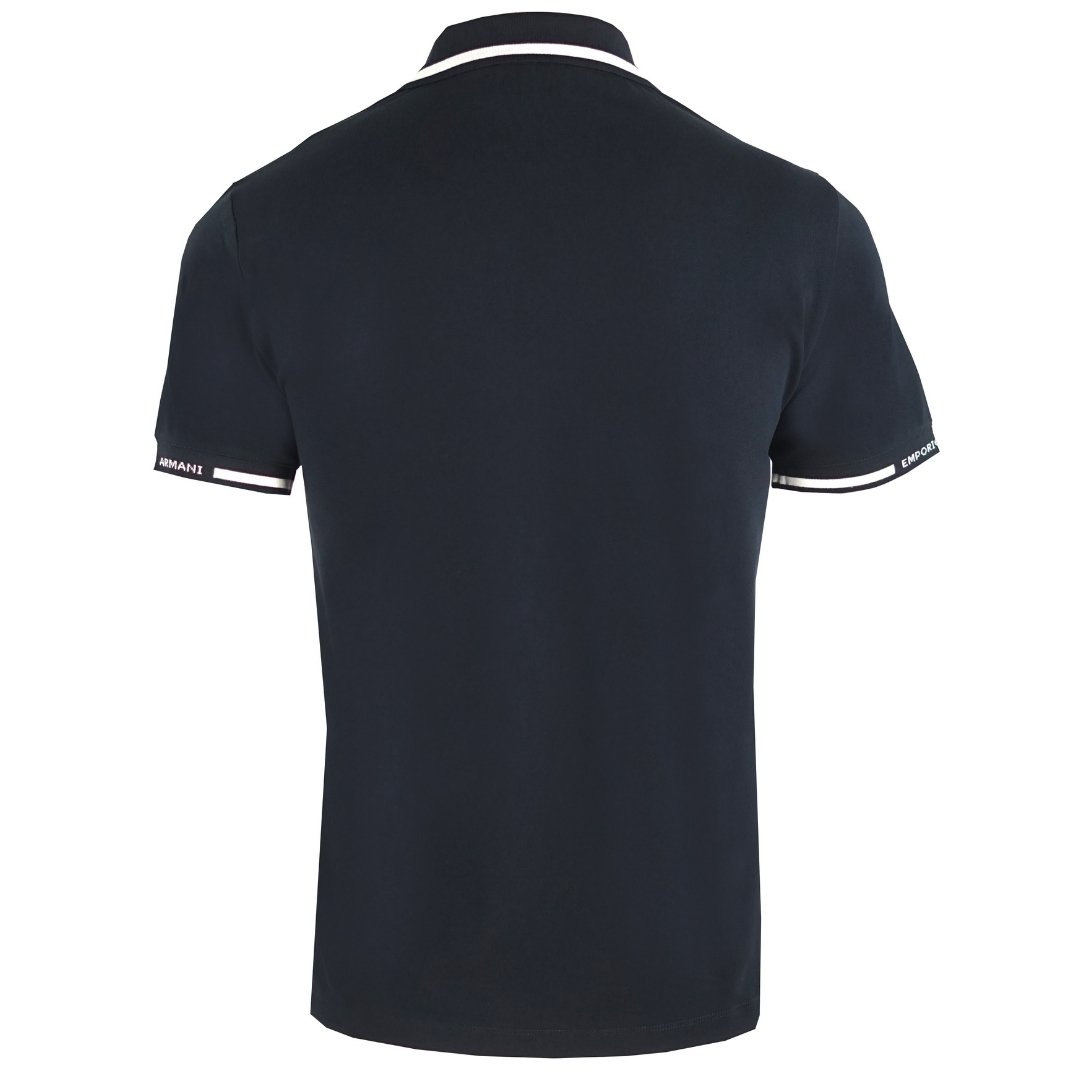 Emporio Armani Logo Navy Tipped Polo Shirt